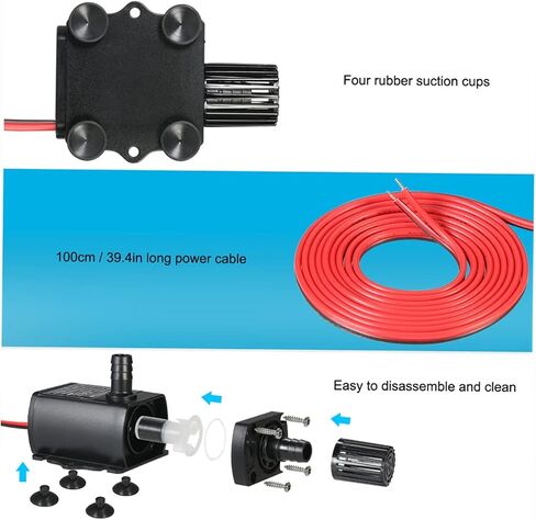 DC12V 5 واط فائقة الهدوء مضخة مياه صغيرة بدون فرش مقاوم للماء نافورة غاطسة حوض السمك تعميم 280L/H رفع 300 سنتيمتر in Saudi Arabia