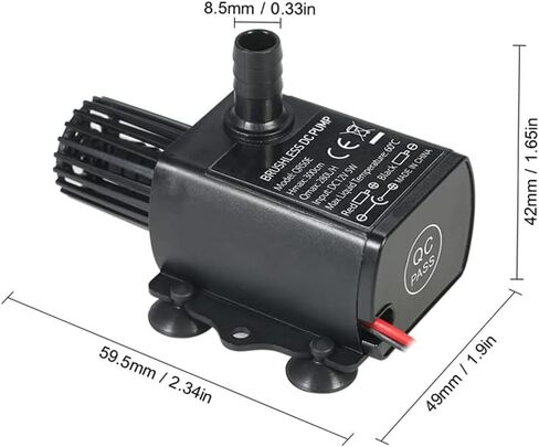 DC12V 5 واط فائقة الهدوء مضخة مياه صغيرة بدون فرش مقاوم للماء نافورة غاطسة حوض السمك تعميم 280L/H رفع 300 سنتيمتر in Saudi Arabia