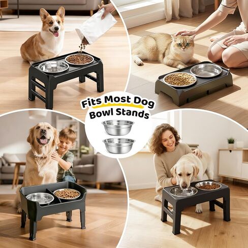 URPOWER 2 Pack 8" Stainless Steel Dog Bowls - 50oz Thickened Durable Pet Bowls for Food and Water, Fit for Elevated Dog Bowl Stand in Saudi Arabia