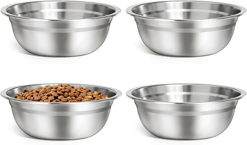 URPOWER 2 Pack 8" Stainless Steel Dog Bowls - 50oz Thickened Durable Pet Bowls for Food and Water, Fit for Elevated Dog Bowl Stand in Saudi Arabia