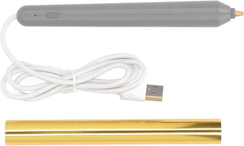 قلم Estink Hot Foil، قلم نقش بختم رقائق الحرارة USB مع 4 قطع من أطراف القلم للحرف اليدوية على ورق الصور والخشب والبلاستيك (ذهبي) in Kuwait