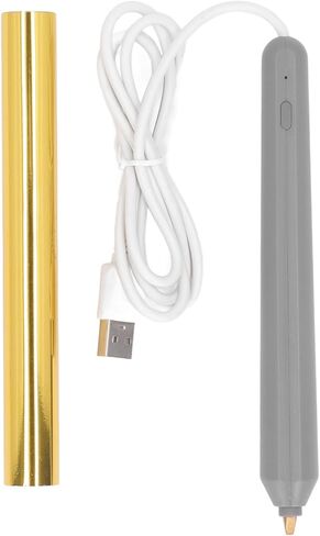 قلم Estink Hot Foil، قلم نقش بختم رقائق الحرارة USB مع 4 قطع من أطراف القلم للحرف اليدوية على ورق الصور والخشب والبلاستيك (ذهبي) in Kuwait