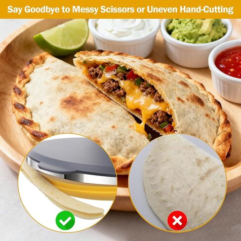 Palksky Tortilla Crimmer Sealer، صانع كويساديلا مطور مع قطاعة لتورتيلا الدقيق مقاس 4 بوصات و6 بوصات و8 بوصات و10 بوصات، ومكبس التورتيلادا لفطيرة إمبانادا بوريتوس تاكو فطائر كالزون ساندويتش، آمنة للاستخدام في غسالة الأطباق in Kuwait