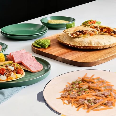 Palksky Tortilla Crimmer Sealer، صانع كويساديلا مطور مع قطاعة لتورتيلا الدقيق مقاس 4 بوصات و6 بوصات و8 بوصات و10 بوصات، ومكبس التورتيلادا لفطيرة إمبانادا بوريتوس تاكو فطائر كالزون ساندويتش، آمنة للاستخدام في غسالة الأطباق in Kuwait