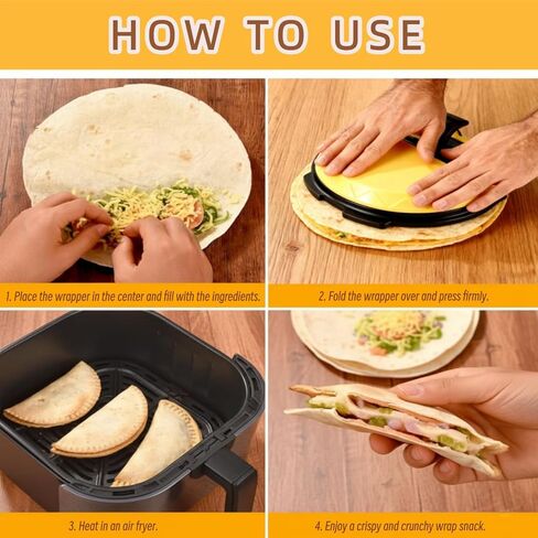 3-In-1 Tortilla Sealer Crimper, Flip Wrap Tortilla Maker for 10"+8"+6" Wraps, Adjustable & Detachable Crimper Suitable for Quesadilla, Burritos, Pancakes, Dumplings in Saudi Arabia