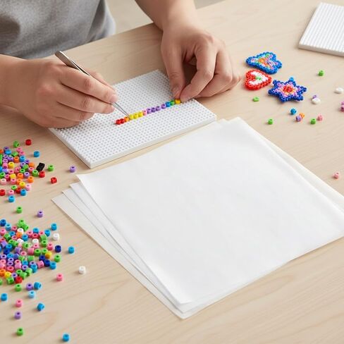 ورق كي خرز فيوز 50 قطعة من ورق حديد خرز مصهر مربع من البلاستيك الشفاف لحرف الفول (7.87 × 7.87 بوصة) in Kuwait