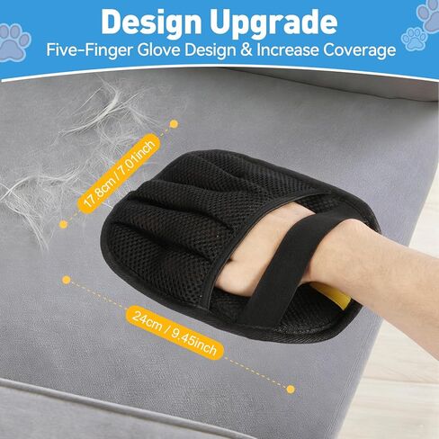 Pet Hair Removal Glove for Cats & Dogs, Five-Finger Electrostatic Pet Hair Remover Glove Reusable Brush Pet Hair Tool for Carpet, Car Seat, Couch and Laundry in Saudi Arabia