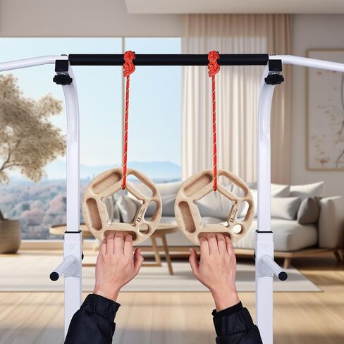 TWO STONES Portable Hangboard Rock Climbing, Pull Up Rings as Portable Rock Climbing Training Board with Pockets and Edges for Rock Climbers in Kuwait