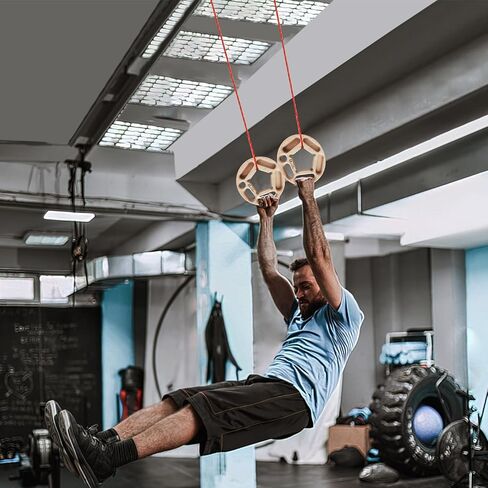 TWO STONES Portable Hangboard Rock Climbing, Pull Up Rings as Portable Rock Climbing Training Board with Pockets and Edges for Rock Climbers in Kuwait
