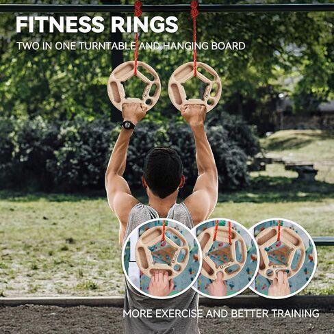 TWO STONES Portable Hangboard Rock Climbing, Pull Up Rings as Portable Rock Climbing Training Board with Pockets and Edges for Rock Climbers in Kuwait