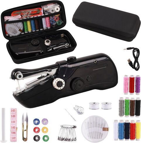 Handheld Sewing Machine, Easy to Use Portable Electric Mini Sewing Machines， Comes with a Complete Kit and a Storage Sewing Bag, Suitable for Home, Travel and DIY in Saudi Arabia