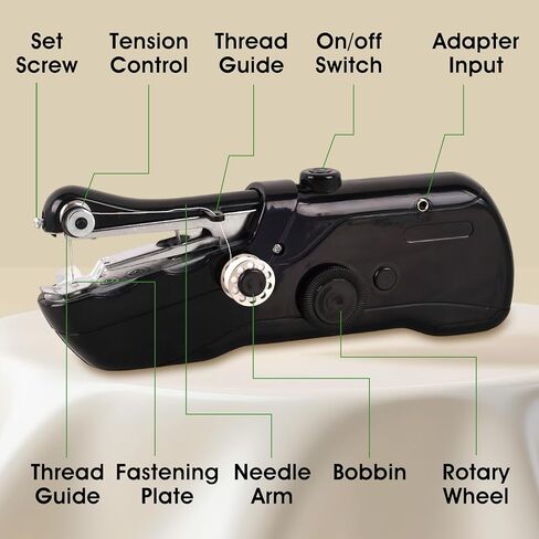 Handheld Sewing Machine, Easy to Use Portable Electric Mini Sewing Machines， Comes with a Complete Kit and a Storage Sewing Bag, Suitable for Home, Travel and DIY in Saudi Arabia