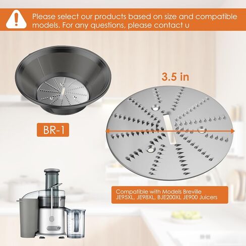 2 Pack Juicer Blade Compatible with Breville Juicer Models JE95XL, JE98XL, BJE200XL,BJE430SIL,BJE510XL, JE900 ，With 2x Blade, 3x Screws & Wrench ，Blade Diameter: 3.5 in. Easy to Replace in Kuwait