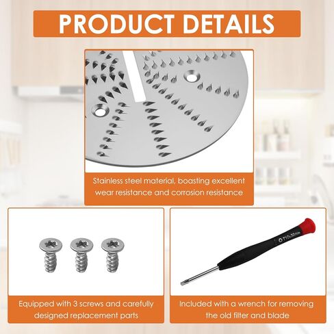 2 Pack Juicer Blade Compatible with Breville Juicer Models JE95XL, JE98XL, BJE200XL,BJE430SIL,BJE510XL, JE900 ，With 2x Blade, 3x Screws & Wrench ，Blade Diameter: 3.5 in. Easy to Replace in Kuwait