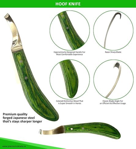 أدوات LeCzar Precision Farrier سكين حافر حاد للغاية | سكاكين اليد اليمنى، سكين الحافر بمقبض خشبي in Kuwait
