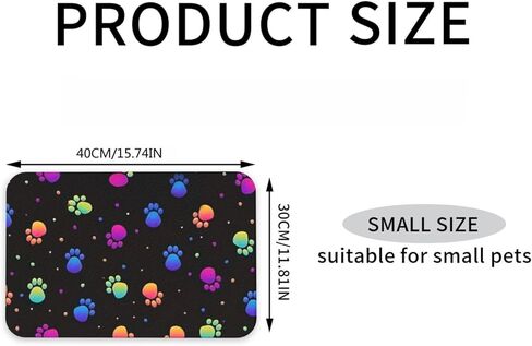 1Pc Foot Print Pet Feeding Mat - Absorbent Easy Clean Food Bowl Mat for Kitty and Puppy Mealtime 11.8x15.7in（AB-006） in Saudi Arabia