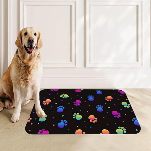 1Pc Foot Print Pet Feeding Mat - Absorbent Easy Clean Food Bowl Mat for Kitty and Puppy Mealtime 11.8x15.7in（AB-006） in Saudi Arabia