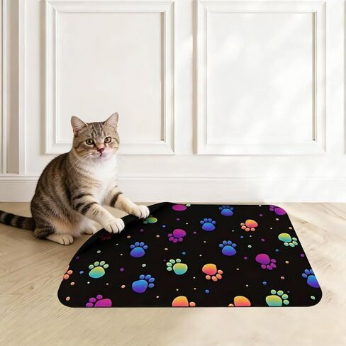 1Pc Foot Print Pet Feeding Mat - Absorbent Easy Clean Food Bowl Mat for Kitty and Puppy Mealtime 11.8x15.7in（AB-006） in Saudi Arabia