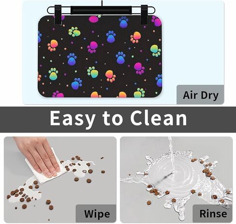 1Pc Foot Print Pet Feeding Mat - Absorbent Easy Clean Food Bowl Mat for Kitty and Puppy Mealtime 11.8x15.7in（AB-006） in Saudi Arabia