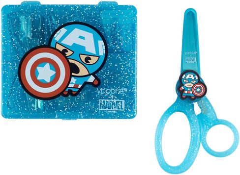 مجموعة مستلزمات المكتب الصغيرة Yoobi x Marvel Avengers ومجموعة مقصات Marvel، مجموعة مستلزمات كابتن أمريكا (دباسة، دبابيس، ثقب، موزع شريط، والمزيد) مقص للأطفال مع شفرة 2 1/4 بوصة in Kuwait