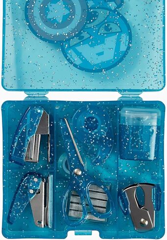 مجموعة مستلزمات المكتب الصغيرة Yoobi x Marvel Avengers ومجموعة مقصات Marvel، مجموعة مستلزمات كابتن أمريكا (دباسة، دبابيس، ثقب، موزع شريط، والمزيد) مقص للأطفال مع شفرة 2 1/4 بوصة in Kuwait