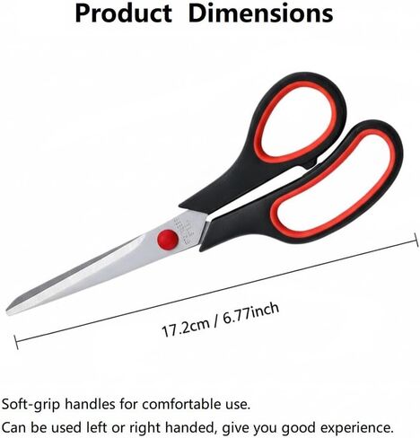 3PCS Stainless Steel Scissors With Comfortable Grip, Ambidextrous Multi Purpose Design for Office, Kitchen, Crafts and DIY Projects, 3PCS in Saudi Arabia