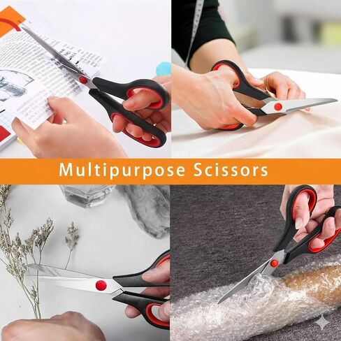 3PCS Stainless Steel Scissors With Comfortable Grip, Ambidextrous Multi Purpose Design for Office, Kitchen, Crafts and DIY Projects, 3PCS in Saudi Arabia