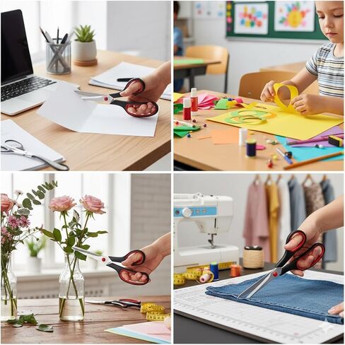 3PCS Stainless Steel Scissors With Comfortable Grip, Ambidextrous Multi Purpose Design for Office, Kitchen, Crafts and DIY Projects, 3PCS in Saudi Arabia