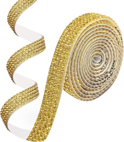 4 لفات شريط كريستالي ذاتي اللصق، أحجار كريمة لامعة بشريط من حجر الراين، غلاف ماسي للحرف اليدوية/الملابس/ديكور الهدايا (وردي فاتح) in Kuwait