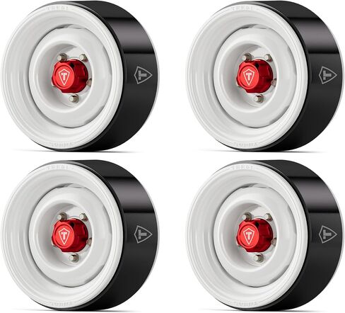TREAL 1.9" CNC Machined Retro-Style Vintage Wagon Beadlock Wheels for 1:10 Scale RC Crawlers-VTE20(White) in Saudi Arabia