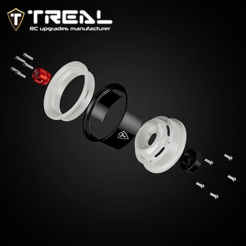 TREAL 1.9" CNC Machined Retro-Style Vintage Wagon Beadlock Wheels for 1:10 Scale RC Crawlers-VTE20(White) in Saudi Arabia
