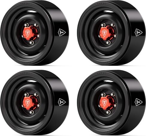 TREAL 1.9" CNC Machined Retro-Style Vintage Wagon Beadlock Wheels for 1:10 Scale RC Crawlers-VTE20(White) in Saudi Arabia