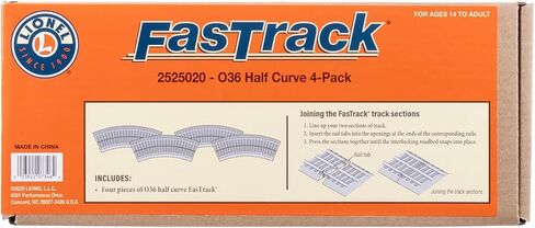 مجموعة مسارات من 4 قطع من Lionel FasTrack O36 بنصف منحنى O Gauge in Saudi Arabia