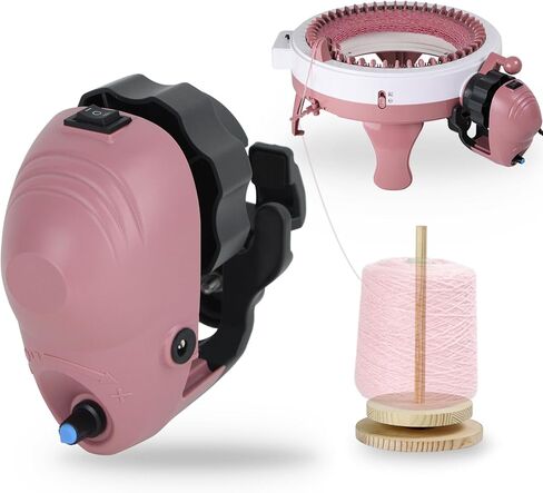 Knitting Machine Adapter with Yarn Holder, Electric Knitting Machines Adapter for Sentro Knitting Machine 40 & 48 Needle, Speed Control & Reverse Knitting (Pink+Yarn Holder) in Saudi Arabia