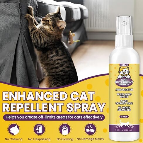 Enhanced Cat Deterrent Spray 10.14 Fl Oz No Scratch for Cats Indoor & Outdoor Keep Off Cat Spray Natural Safe Repellent for Effective Training Aid for Furniture Curtain Sofas Protection in Kuwait