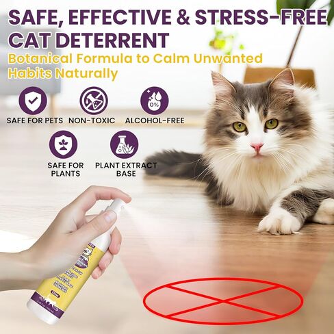 Enhanced Cat Deterrent Spray 10.14 Fl Oz No Scratch for Cats Indoor & Outdoor Keep Off Cat Spray Natural Safe Repellent for Effective Training Aid for Furniture Curtain Sofas Protection in Kuwait