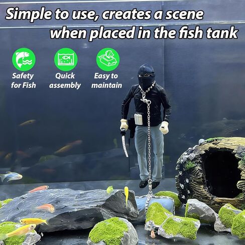 زخرفة خزان الأسماك العائمة، زخرفة عائمة مصنوعة يدويًا لتزيين حوض الأسماك، تصميم فريد من نوعه، شخصية مفعمة بالحيوية، مثالية للمناظر الطبيعية لحوض السمك، مادة متينة، ديكور ملفت للنظر in Kuwait