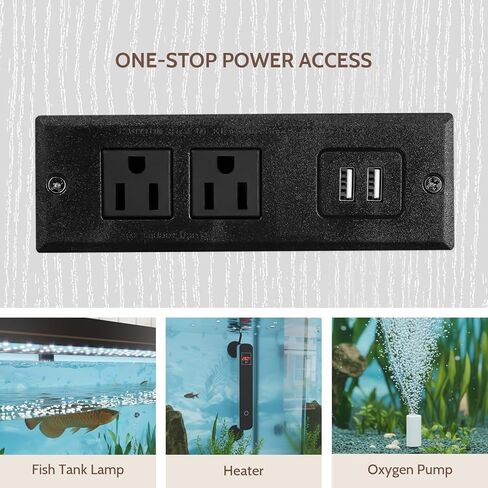55-75 Gallon Fish Tank Stand with Power Outlet, Farmhouse 75 Gallon Aquarium Stand with Cabinet for Fish Tank Accessories Storage, Shelf, for Turtle Tank, Reptile Terrarium, 1000 LBS (White) in Saudi Arabia