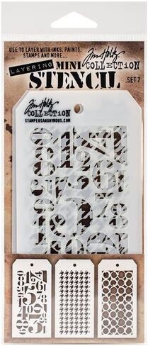 Stampers Anonymous Tim Holtz Mini #7 استنسل طبقات in Saudi Arabia