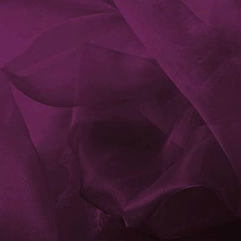 Sparkle Crystal Sheer Organza Fabric Shiny for Fashion, Crafts, Decorations 60" Wide(50 Yard, Plum) in Saudi Arabia