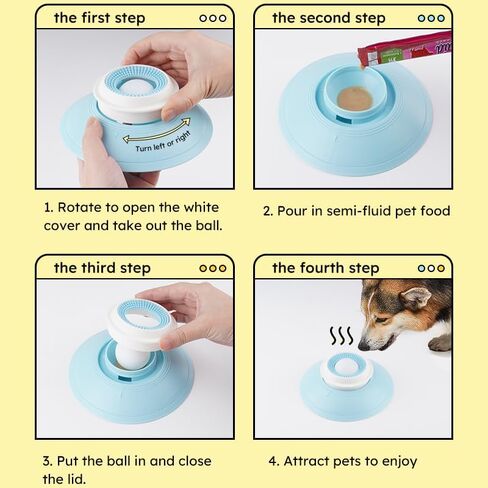 Dog Cat Licks Toys for Liquid Food, Anxieties Relief Slow Feeder Dog Lick Ball Treat Dispenser, Licking A Ball for Dogs,Slow Down Eating Speed and Add More Fun for Your Dog and Cats (Style-B) in Saudi Arabia