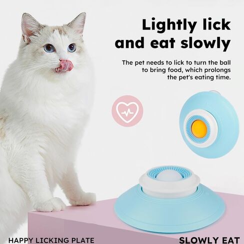 Dog Cat Licks Toys for Liquid Food, Anxieties Relief Slow Feeder Dog Lick Ball Treat Dispenser, Licking A Ball for Dogs,Slow Down Eating Speed and Add More Fun for Your Dog and Cats (Style-B) in Saudi Arabia
