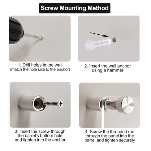 Standoff Screws 1/2 x 1 Inch 20 Pack Sign Standoffs Stainless Steel Stand Off Wall Mounts Sign Mounting Hardware for Acrylic Signs Advertising Screws Silver 0.5" x 1" in Saudi Arabia