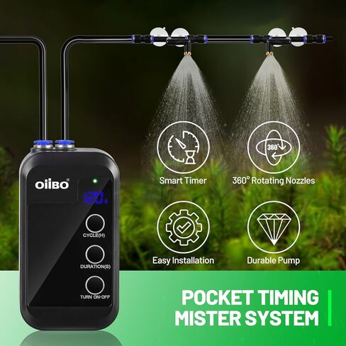 Oiibo Reptile Mister، نظام رش الغابات المطيرة المرطب للزواحف مع فوهات رش قابلة للتعديل، نظام رذاذ أوتوماتيكي صغير للبرمائيات الزواحف in Kuwait