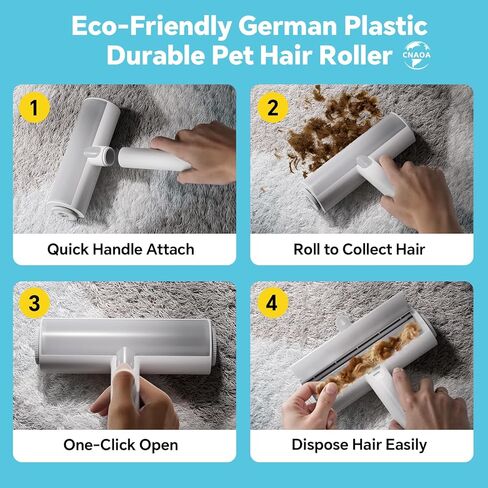 Pet Hair Removal Set, Roller Pet Hair Remover, Pet Hair Removal Glove for Dogs & Cats, Pet Fur Remover for Clothing, Couch, Carpet, Car Seat, Pet Hair Removal Tool -F White in Saudi Arabia