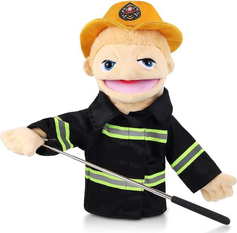 Role Play Hand Puppets Plush with Control Rod Chef Doctor Fireman Pirate Detective Athlete Nurse Worker Hand Puppet Toys for Kids Storytelling Imaginative Pretend Play Teaching Preschool(Postman) in Kuwait