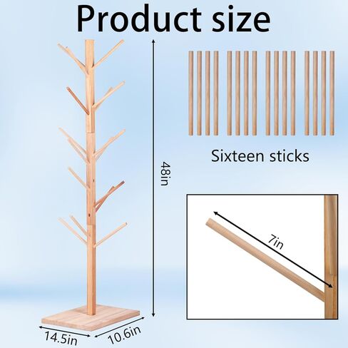 حامل دمى خشبي يتسع لـ 15 دمية - رف عرض على شكل شجرة العرائس، حامل حامل دمى يدوية، منظم موفر للمساحة للفصل الدراسي، غرفة اللعب، الرعاية النهارية، أو الاستخدام المنزلي in Kuwait