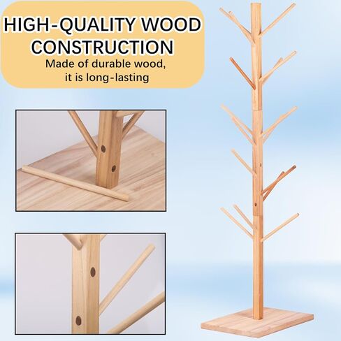 حامل دمى خشبي يتسع لـ 15 دمية - رف عرض على شكل شجرة العرائس، حامل حامل دمى يدوية، منظم موفر للمساحة للفصل الدراسي، غرفة اللعب، الرعاية النهارية، أو الاستخدام المنزلي in Kuwait