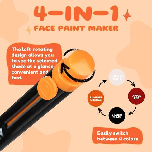 Pudaier 4-IN-1 Temporary Tattoo, Face Painting Maker For Skin, 4 Colors Washable Face Body Painting Pen Kit, Halloween Facepaint Makeup, DIY Creativity Party Christmas Decorations. in Saudi Arabia