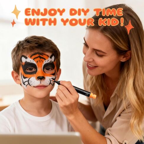 Pudaier 4-IN-1 Temporary Tattoo, Face Painting Maker For Skin, 4 Colors Washable Face Body Painting Pen Kit, Halloween Facepaint Makeup, DIY Creativity Party Christmas Decorations. in Saudi Arabia